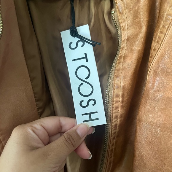 NWT Stoosh Brown Faux Leather Cropped Jacket - Picture 5 of 10